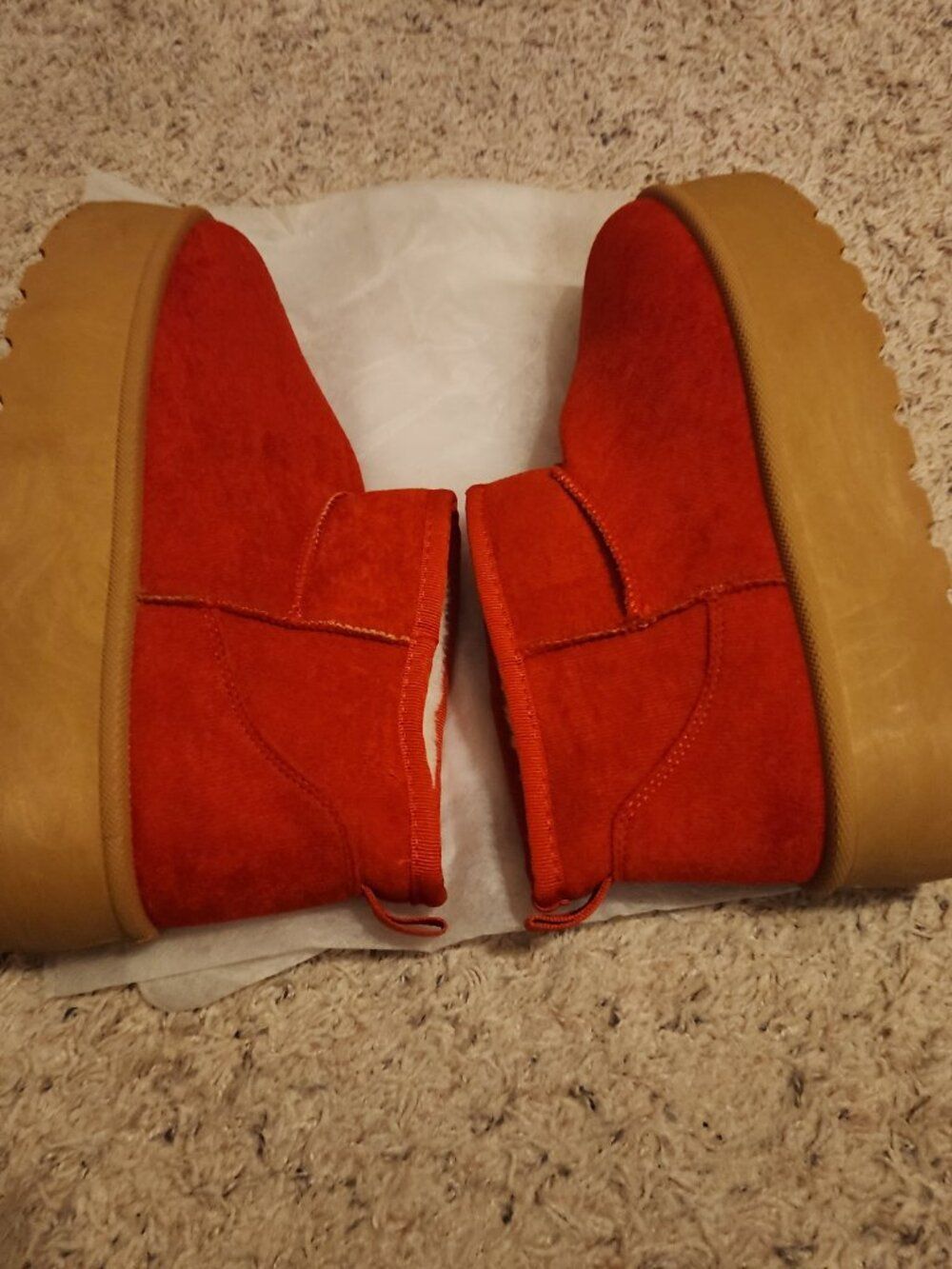 Cozzy Girl Super H women’s 8 red platform Chelsea ankle boots - Picture 9 of 15